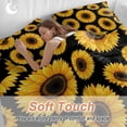 thumbnail image 4 of King 4 Piece Bedding Set Rustic Yellow Sunflower Floral Soft Breathable Duvet Cover and Pillowcase, Country Flower on Black Duvet Cover Set Bed Sheets for Bedroom Dormitory Guest Room, 4 of 9