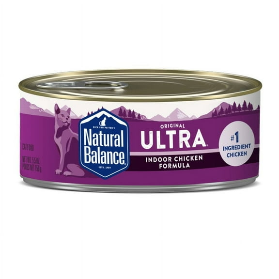 Natural Balance Pet Foods Ultra Premium Indoor Wet Cat Food Chicken, 5.5 oz