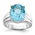 thumbnail image 1 of 14K White Gold Ring Band Gemstone Swiss Blue Topaz Oval, 1 of 4