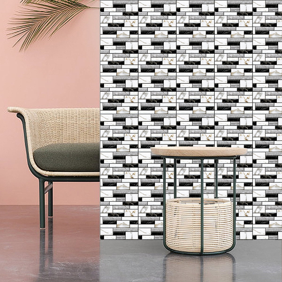 1/6PCS 3D brick wall sticker, selfadhesive wall brick, peeling wall