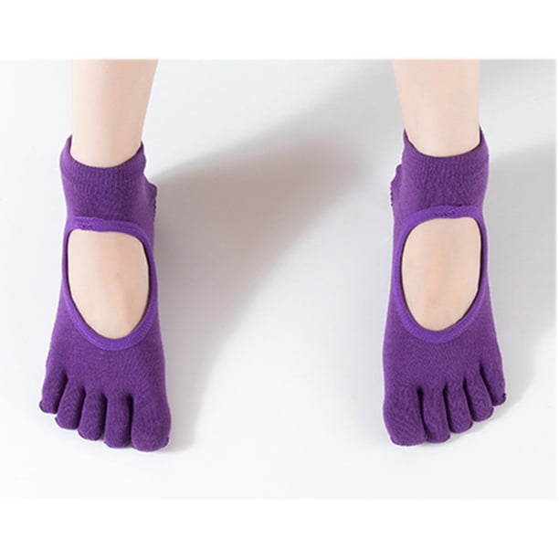 2 paires de chaussettes de yoga et pilates en mélange de polyamide avec doubles bandes | France