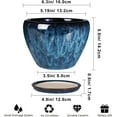 thumbnail image 2 of Ceramic Modern Glaze Succulent Planter Pot with Drainage Hole and Saucer 6 Inch Round Flower Plant Pot for Indoor Outdoor Herb Snake Plants, 2 of 4