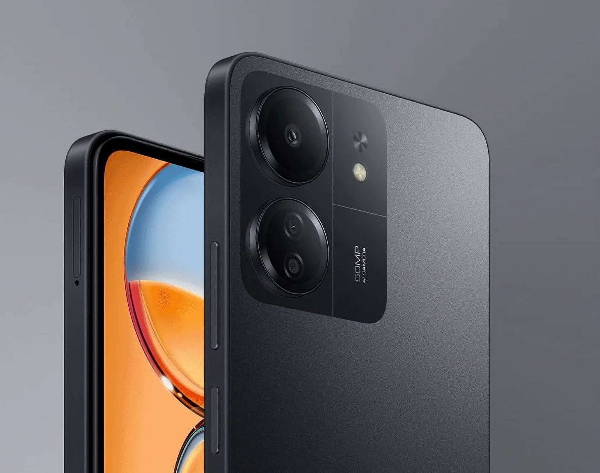 Redmi Xiaomi 13C 4G LTE (256GB + 8GB) Factory Unlocked Global ROM GSM 6.74" 50MP Triple Camera (for Tmobile, Metro, Tello, Mint & Globall) (Midnight Black Global ROM)