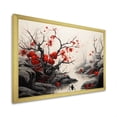 thumbnail image 3 of Designart "Red Floral Flamenco Foragers" Animals Ant Picture Framed Canvas Wall Art, 3 of 5