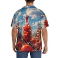 thumbnail image 3 of Gukieu Tomato Field Bottle Print Men's Short-sleeved Shirts, Button-down Pocket Shirts, T-shirts, Beach Vacation Travel Summer Clothing-Medium, 3 of 5