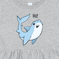 thumbnail image 4 of Inktastic Hi Cute Shark Girls Baby Dress, 4 of 5