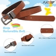 thumbnail image 3 of Kids Reversible Belts for Boys Back to school Classic Casual Children Leather Belt for School Uniform Jeans, 3 of 8