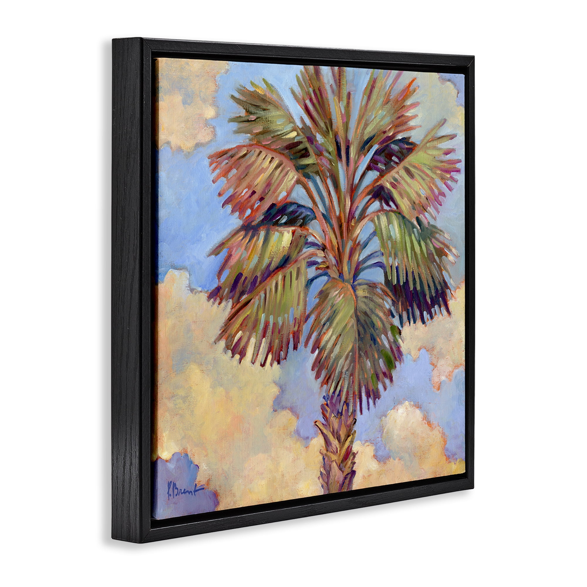 Stupell Industries Santa Rosa Palm Landscape & Nature Painting Black Floater Framed Canvas Art Print Wall Art, 25 x 25
