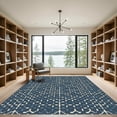 thumbnail image 2 of ODIKA 6'x9' Machine Washable Non-Slip Area Rug, Geometric Navy Blue High Traffic Rug, Blue, 1055778, 2 of 7