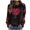 thumbnail image 2 of Qertyioot T-Shirt Graphique pour Femmes de la Saint-Valentin à Manches Longues, Blouse Ample Imprimée à la Mode, Col Rond, Hauts Décontractés, 2 of 5