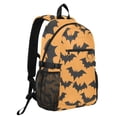 thumbnail image 2 of JIALIOU 14" Laptop Backpack Waterproof Airline Approved Stylish Casual Daypack for Travel Business College Work, Bats on Orange, 2 of 8