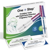 One Step Ovulation and Early Detection Pregnancy Test Kit - 45 Ovulation Test Strips + 15 Pregnancy Test Strips - Detect Pregnancy 6 Days Sooner - Accurate At Home Fertility Tracking