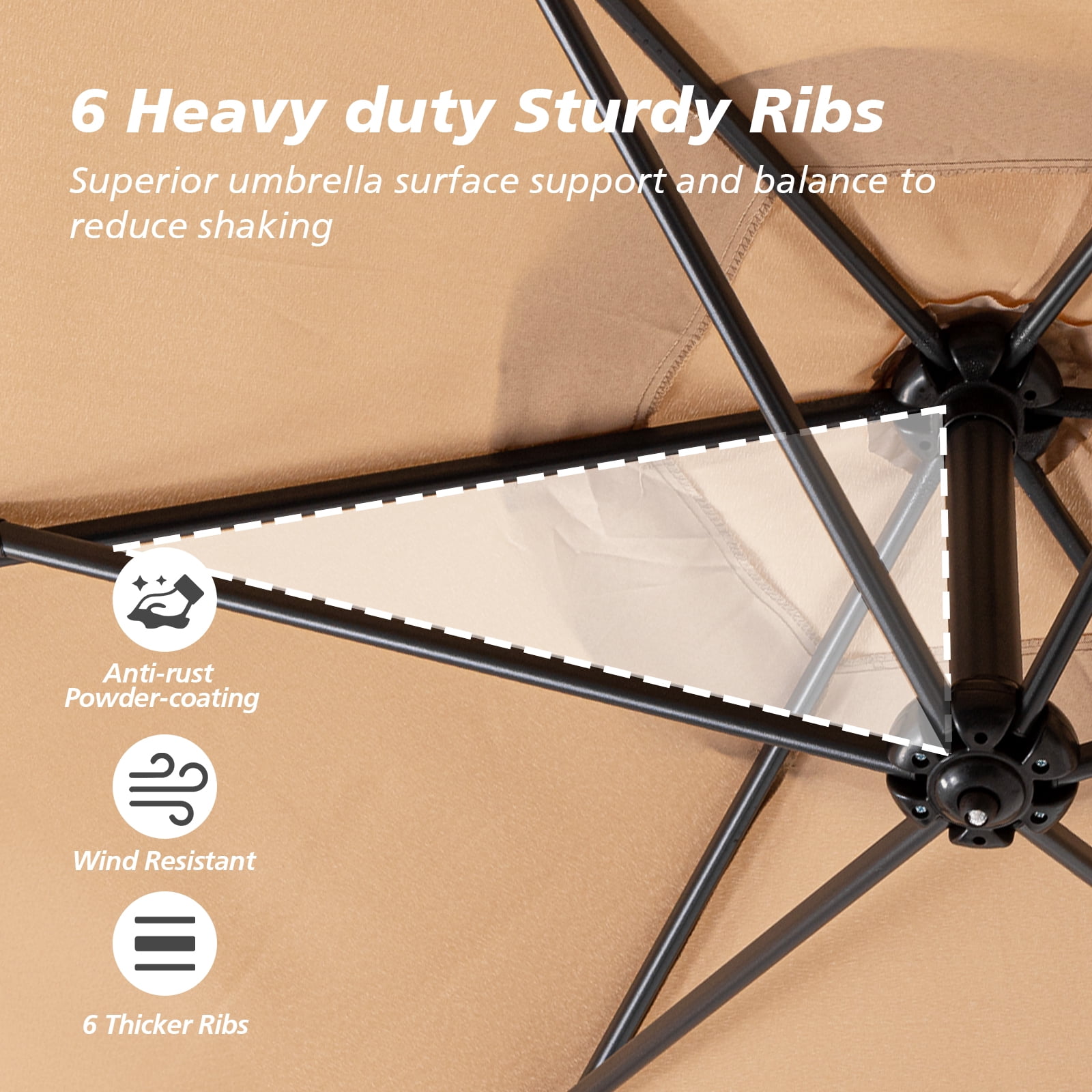 COSIEST 9ft Offset Patio Umbrella, Cantilever Hanging Outdoor Umbrella for Market, Backyard, Poolside, Garden