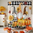thumbnail image 3 of Shower Curtain 48"W x 72"L Fall Thanksgiving Gnome Pumpkin Linen Fabric Shower Curtains Set with Hooks Water Repellent Bathroom Curtains Machine Washable Bathroom Accessories, 3 of 6