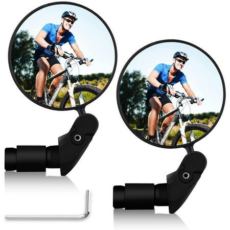 Lot De 2 Rétroviseurs De Vélo Pivotants 360° – Convexes Grand Angle, Pliables, Anti-vibration, Nylon, Pour Guidon De Route Ou VTT