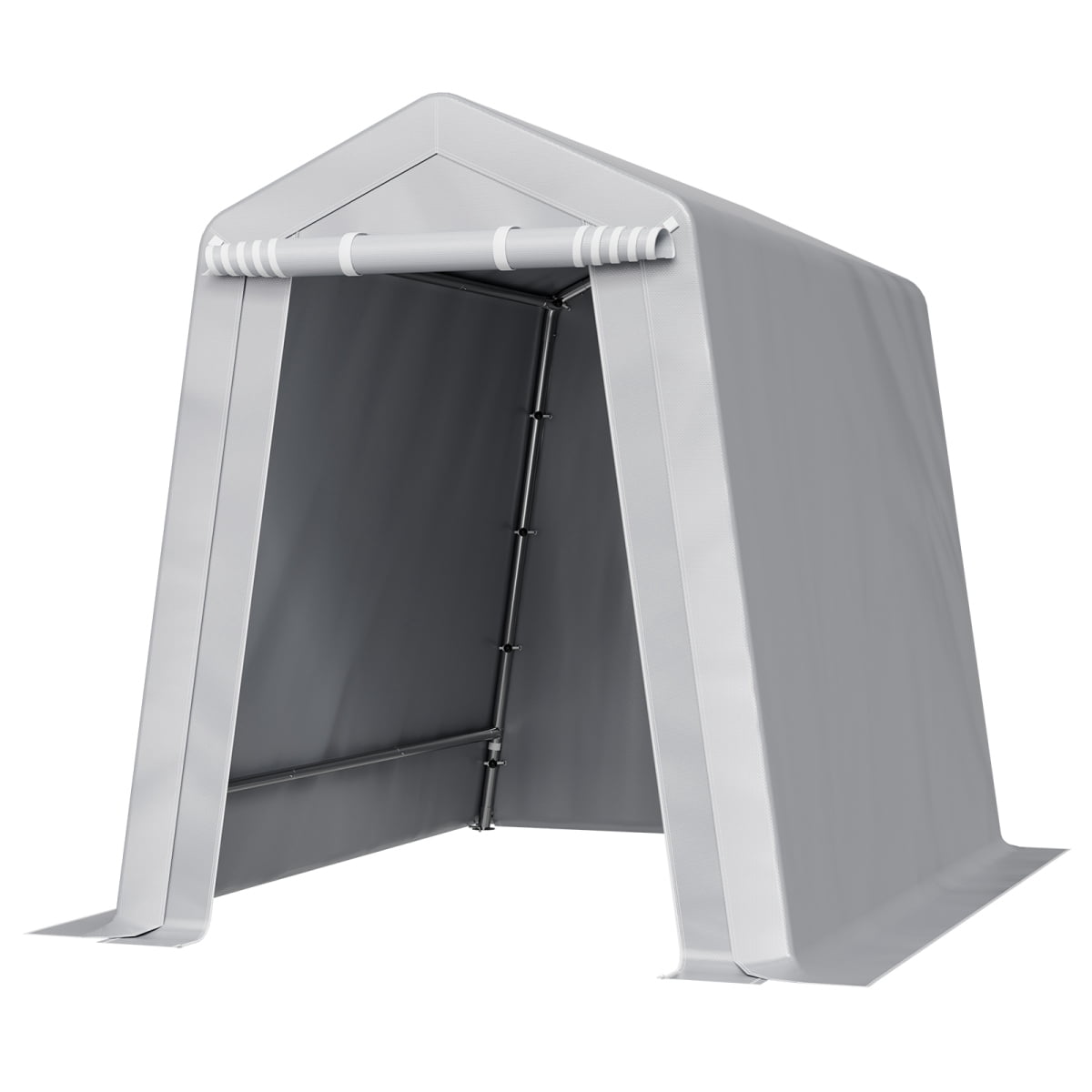 TENGDA  6x8 FT Outdoor Portable Storage Shelter Shed Waterproof Galvanized Metal Frame Carport Canopy Tent with Zipper Door for Patio Garden Equipment Storage