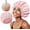 Pink, variant on Shower Caps for Women - Washable Elastic Band Bath Hair Hat, Shower Bonnet for Long Hair Braids Curly Hair Caps with Bath Sponge Shower Loofahs(Black)