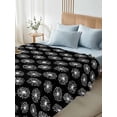 thumbnail image 4 of Black White Dandelion California King Size Flat Sheet, Wrinkleproof & Fadeproof Cooling Flat Bed Sheet Only, Farmhouse Botanical Blossom Breathable Soft Bedding Top Sheets 108 x 98 Inches, 4 of 8