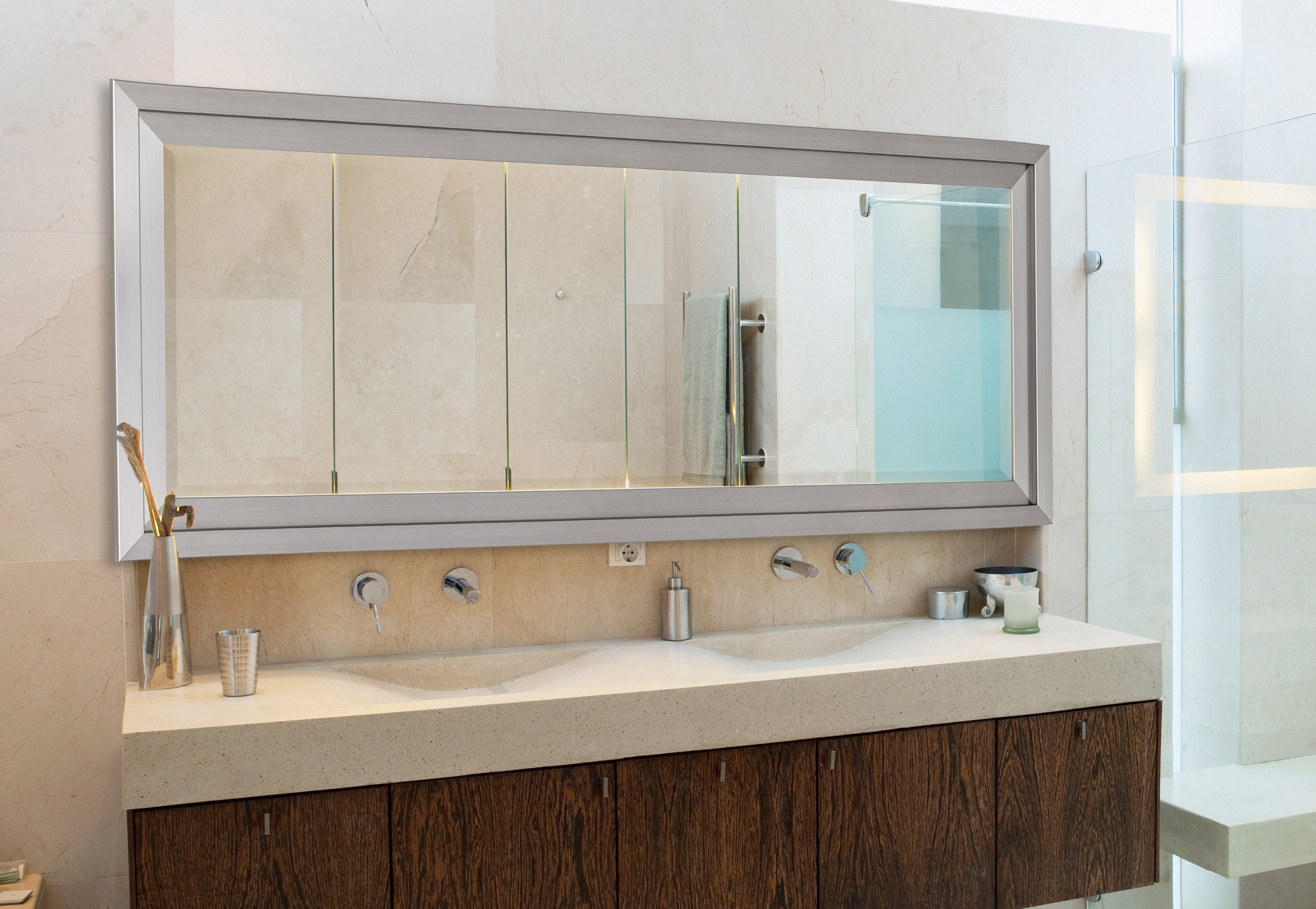Hitchcock Erfield Nickel Silver Atrium Wall Mirror