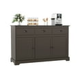 thumbnail image 1 of Gymax Buffet Moderne 53,5 Po Armoire de Rangement avec 3 Tiroirs 3 Portes Brun, 1 of 10