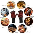 thumbnail image 6 of Hiroekza Fireproof Gloves High Temperature 800 Degrees BBQ Flame Retardant Fireproof Barbecue Five Finger Gloves Heat Insulation Microwave Oven Gloves Camping Essentials Clearance, 6 of 6