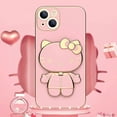 thumbnail image 5 of Plating Hello Kitty Case for Xiaomi Redmi Note 12 Turbo 12S 11 Pro 11s 10s 10 9 8 9s 12C 13C A1 K50 K60 Ultra Holder Stand Cover, 5 of 5