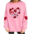 thumbnail image 5 of Dgankt Valentine's Day Shirts for Women Heart-Printed Crewneck Long Sleeve Shirts Casual Sweatshirt,Sizes XS-XL, 5 of 9