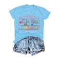 thumbnail image 5 of School Uniform Tshirts Girls Printed Crewneck T Shirt Short Sleeve Loose Fit Top Girls T Shirts Sky Blue 5-6 Years, 5 of 5