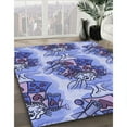 thumbnail image 3 of Ahgly Company Machine Washable Indoor Square Transitional Deep Periwinkle Purple Area Rugs, 3' Square, 3 of 7
