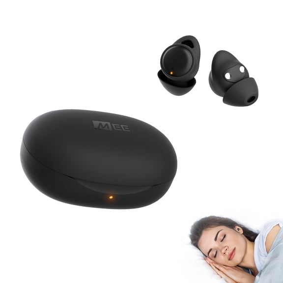 MEE audio SleepTones Wireless Bluetooth Sleeping Earbuds with Low Profile Earpieces & Charging Case (Black)