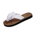thumbnail image 2 of Xdegoge Women's Bow Flip Flops Sandals Flat Thick Sole Summer Beach Shoes Open Toe Slip On Shoes Casual Vacation Daily Walking Footwear, 2 of 9