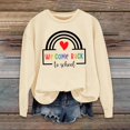 thumbnail image 2 of Holzkary Teacher Sweatshirt for Women Sweatshirt for Fall Winter Tops Long Sleeve Shirts Oversized Tshirts Round Neck Colorful Teacher Crewneck Sweatshirt Teach Long Sleeve Pullover Shirt Tops Beige L, 2 of 5
