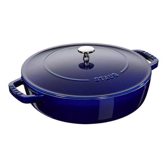 STAUB Braisières 3,7 L Fonte Ronde Sauté Pan Chistera, Bleu Foncé