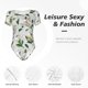 thumbnail image 4 of Balery Lilies Flowers Body de cuello redondo de manga corta para mujer Tops de manga corta Tops básicos-Large, 4 of 7
