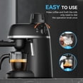 thumbnail image 5 of Coffee Machine, 3.5 Bar Espresso & Cappuccino Machine with Steam Wand, Compact Design Coffee Maker for Latte, Safety Lock & Tritan Cups, 800w, Black, 5 of 8