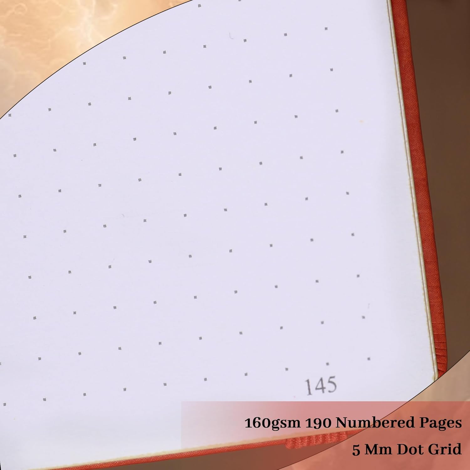 Dot Journal Hardcover A5 College Ruled Notebook 316 Numbered Pages for Writing