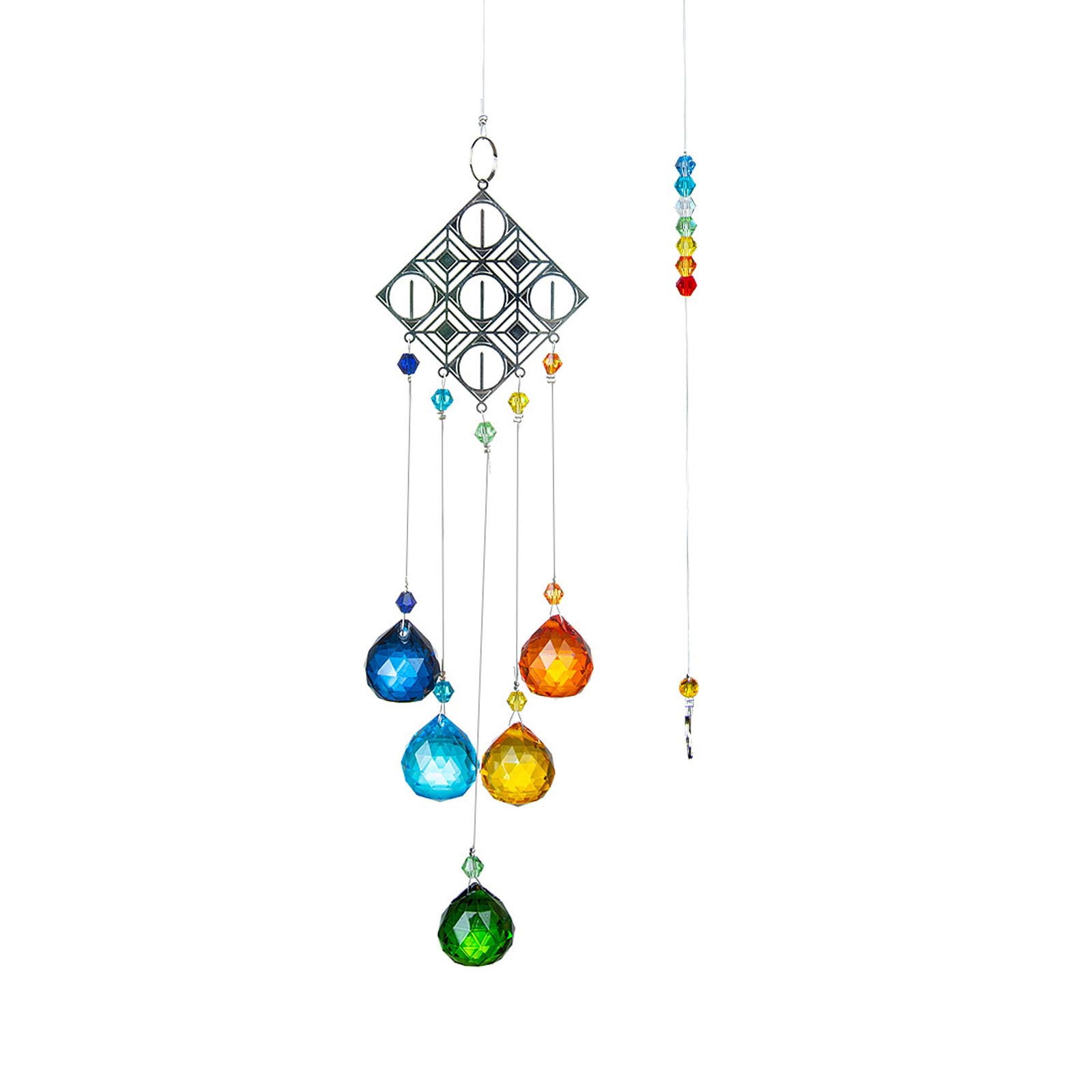 H&D Crystal Glass Suncatcher Chakra Colors Ball Prism Tree of Life Window 
