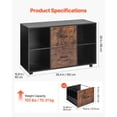 thumbnail image 3 of 2 Drawer Wooden File Cabinet, Mobile Filing Cabinet with Open Shelves, Lateral Rolling File Storage with Lockable Wheels, Modern Free Standing Printer, 3 of 12