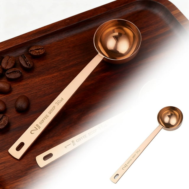 Long Handle Stainless Steel Measuring Spoon for Precise Coffee Grounds Loose Tea Milk Frothing and Kitchen Ingredients