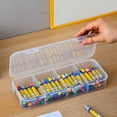 thumbnail image 1 of Caja de lápices de plástico Organizador transparente apilable extra grande para material de oficina escolar Bolígrafos Marcadores Almacenamiento de arte, 1 of 7