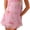Pink, variant on Women Strapless Floral Print Mini Dress with Scarf Casual Tube Mesh Short Dress Summer Wedding Guest Dress