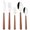 BrownSilver, variant on Western Cutlery Set Stainless Steel Imitation Wood Handle Dinnerware 1/2/3/4/6 Tableware Set Knife Fork Spoon Silverware Set (BrownSilver,3 Set)