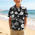 thumbnail image 2 of Rvasteizo Boys Short Sleeve T-Shirts Hawaiian Printed Lapel Soft Short Sleeve Shirt Top for Boys 3-15Years, 2 of 5