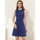 thumbnail image 2 of Vestido De Tweed A Cuadros Sin Mangas Para Mujer Vestidos De Trabajo De Pata De Gallo Entallados Y Acampanados Azul Oscuro S INSPIRE CHIC Vestido, 2 of 5
