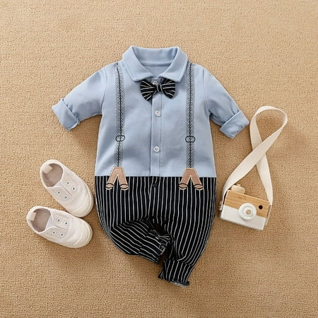 

baby jumpsuit strap out-of-the-way clothes ins gentleman baby British Harbin cotton-padded climbing suit generation of hair