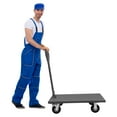 thumbnail image 3 of 91.4*61*108.2cm Free-standing Ndustrial Flat Dolly Cart Gray Heavy Duty Cart with 4 Wheels and Round Corners, 3 of 17