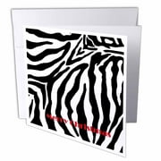 3dRose Christmas Zebra Print, Greeting Cards, 6 x 6 inches, set of 6