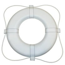 Taylor Made Vinyl Coated Foam Life Ring with White Grab Lines, White (20")