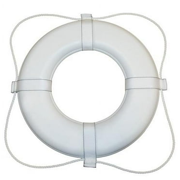 Taylor Made Vinyl Coated Foam Life Ring with White Grab Lines, White (20")