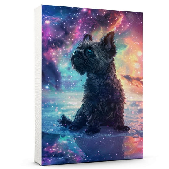 Hudo dog art wall decor - Affenpinscher dog picture frame, canvas dog bed, dog room decor, dog frame, dog memorial 8x12 inches